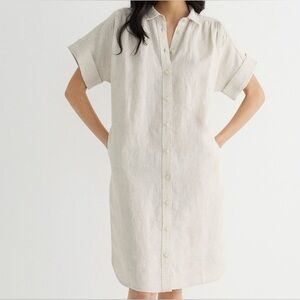 J. Crew // Baird McNutt relaxed-fit short-sleeve Irish linen shirt-dress